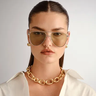 Le Specs The Duke 57mm Aviator Sunglasses In Silver