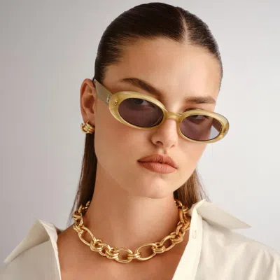 Le Specs Work It 53mm Oval Sunglasses In Animal Print