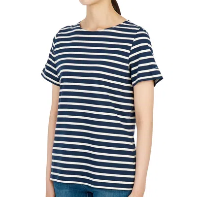 Saint James Levant Modern Navy Blue White T-shirt In Black