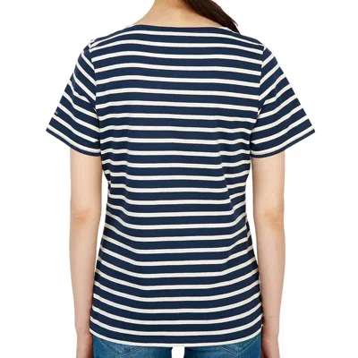 Saint James Levant Modern Navy Blue White T-shirt In Black