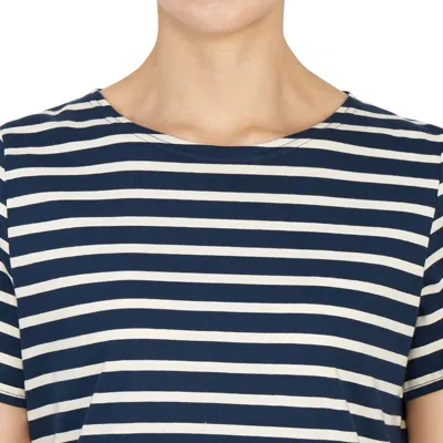 Saint James Levant Modern Navy Blue White T-shirt In Black