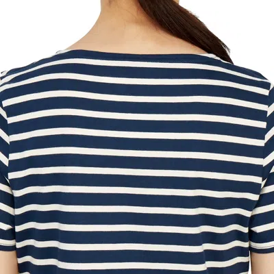 Saint James Levant Modern Navy Blue White T-shirt In Black