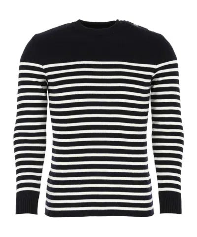 Saint James Striped Pattern Sweater In Black