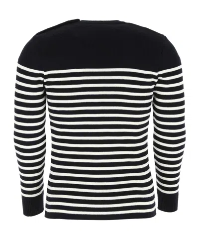 Saint James Striped Pattern Sweater In Black