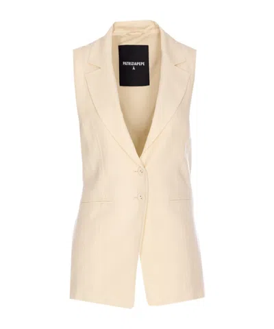 Patrizia Pepe Ivory Vest With Frontal Buttons Closure