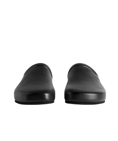 Balenciaga Men Leather Mules With Cork Insole In Black