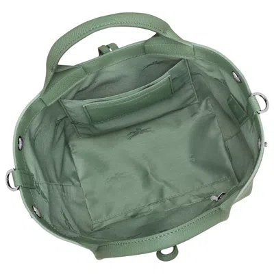 Longchamp Le Roseau Green Small Handbag With Adjustable And Removable Shoulder Strap In Leather