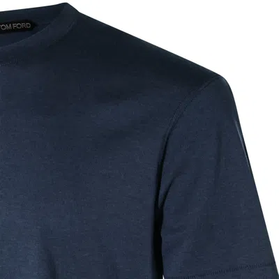 Tom Ford Short Sleeve Crewneck T-shirt In Dark Blue