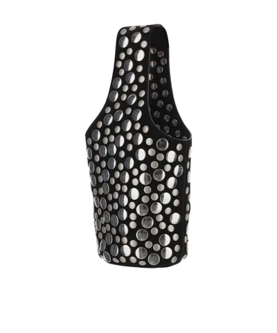 Khaite Livia Mini Studded Suede Tote Bag In Black