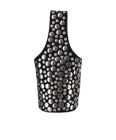 Khaite Livia Mini Studded Suede Tote Bag In Black