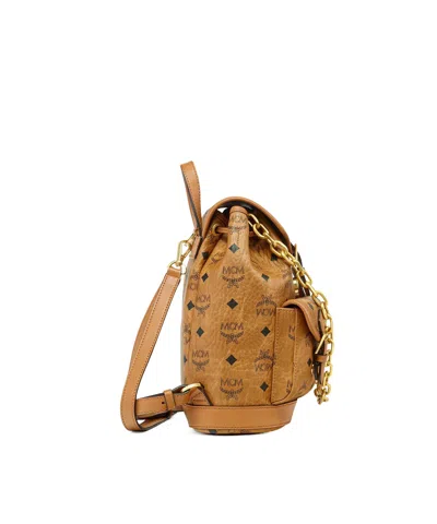 Mcm Straps Detail Hardware Pockets Handle In Brown