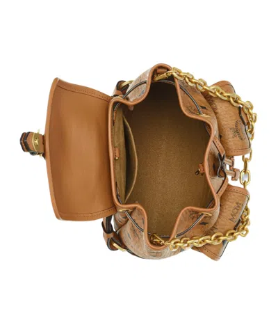 Mcm Straps Detail Hardware Pockets Handle In Brown