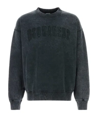 Dsquared2 Washed Grey Sweatshirt With Logo