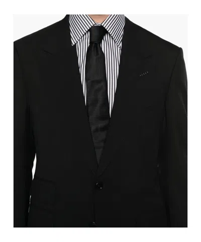 Tom Ford Shelton Single-breasted Wool Suit Clothing In Black