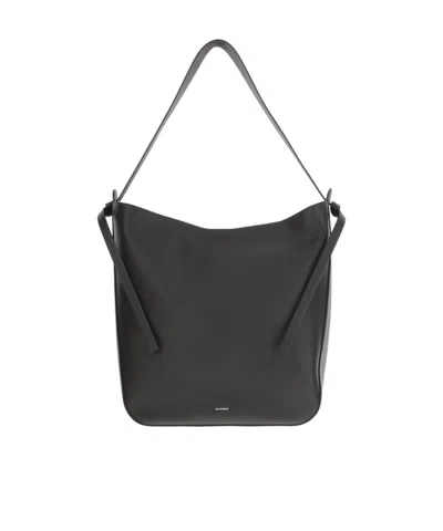Jil Sander Borsa A Mano Knot Mini In Pelle Nera  Donna In Black