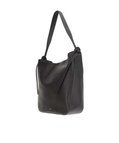 Jil Sander Borsa A Mano Knot Mini In Pelle Nera  Donna In Black