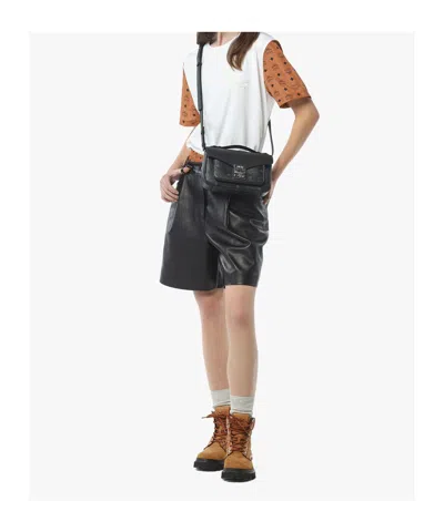 Mcm Tracy Crossbody In Visetos Leather Mix