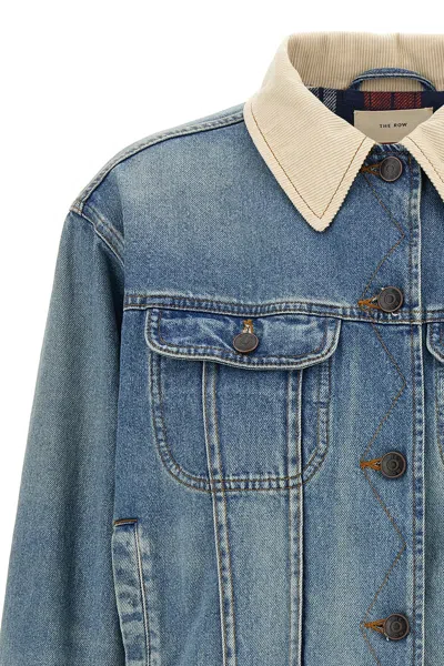 The Row Collared Jacket With Chest Pockets And Long Sleeves In Blue