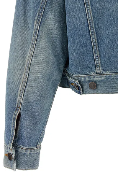 The Row Collared Jacket With Chest Pockets And Long Sleeves In Blue