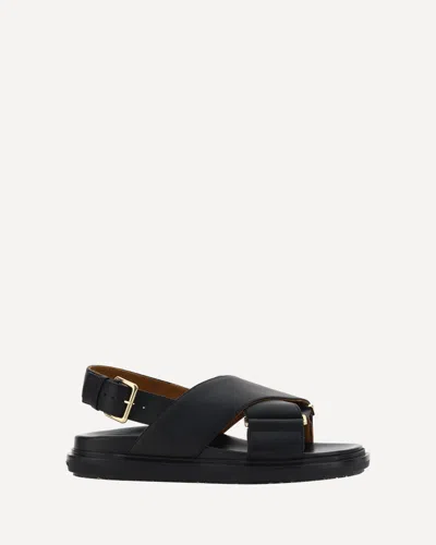 Marni Woman Sandals Black Size 6 Soft Leather In Black
