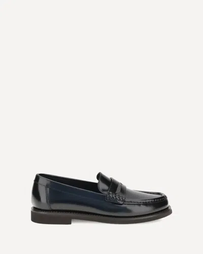 Brunello Cucinelli Leather Loafers In Blue