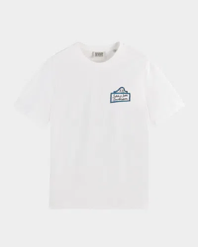 Scotch & Soda Crewneck Graphic T-shirt In Neutral