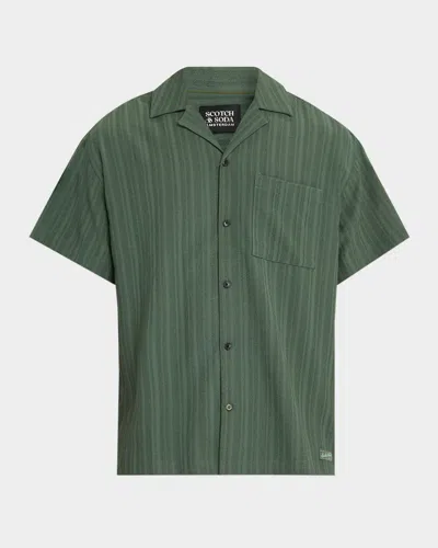 Scotch & Soda Scotch Soda Mens Shirt Shorts Graphic T Shirt In Green