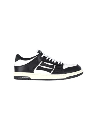 Amiri Skel Sneakers In White And Black Leather
