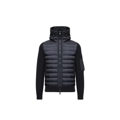 Moncler Knitted Cardigan In Blue