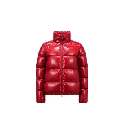 Moncler Down Jacket With Hood And Quilted Design In Red