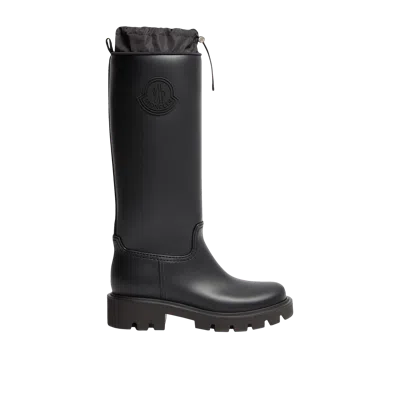 Moncler Rubber Kickstream Boots With Drawstring In Black