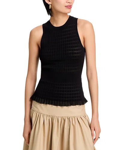 3.1 Phillip Lim Shadow Stripe Tank In Black