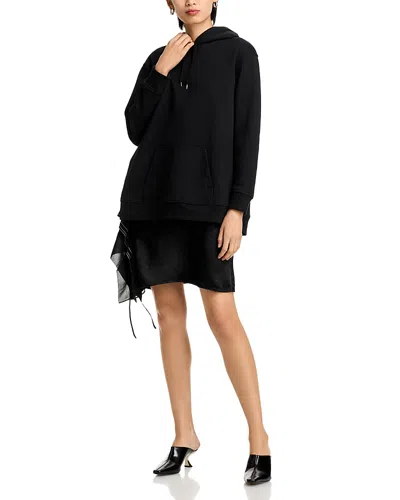 3.1 Phillip Lim Hoodie Combo Dress With Mini Slip Skirt In Black