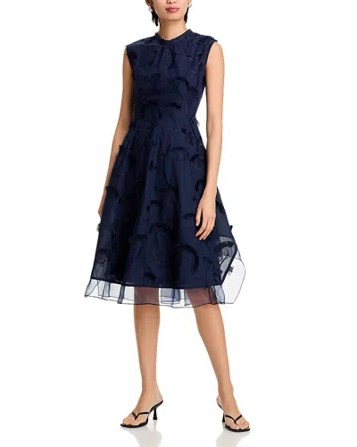 3.1 Phillip Lim Floral-embroidered Sleeveless Midi Dress In Blue
