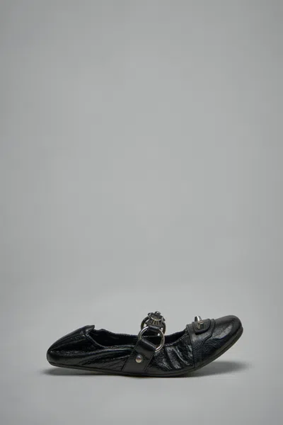 Balenciaga City Nappa Leather Ballet Flats In Black