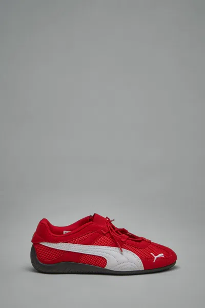 Puma 'speedcat' Red Sneakers With Logo Print On The Side And Logo Lettering On The Side In Leather Unisex In Red