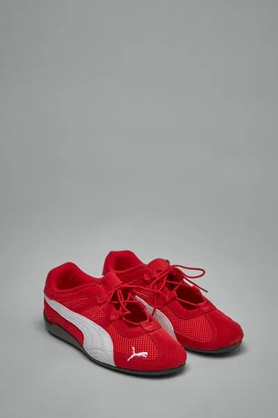 Puma 'speedcat' Red Sneakers With Logo Print On The Side And Logo Lettering On The Side In Leather Unisex In Red