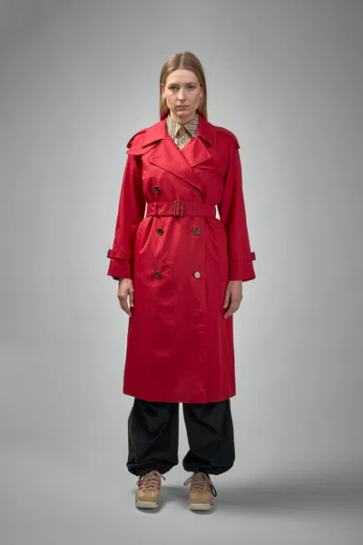 Burberry Long Castleford Trench Coat In Currant