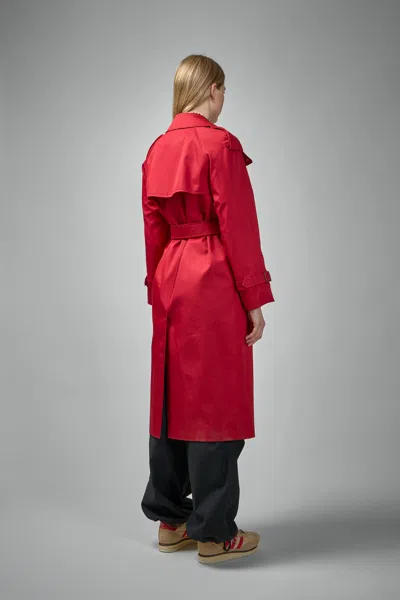 Burberry Long Castleford Trench Coat In Currant