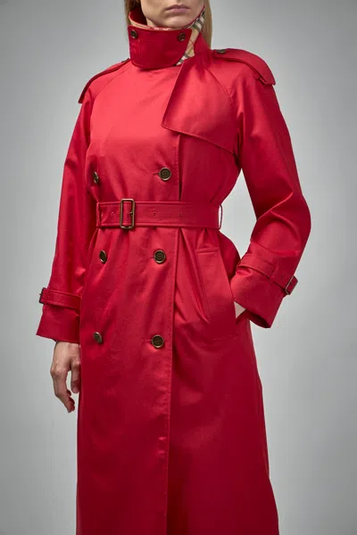 Burberry Long Castleford Trench Coat In Currant