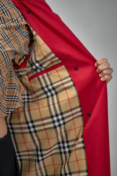 Burberry Long Castleford Trench Coat In Currant