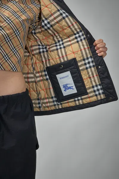 Burberry Women Nylon Jacket With Stitching In Black