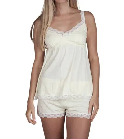 Twelve Eighty Eight Katerina Camisole Boxer Pajama Set In Lemon Mist