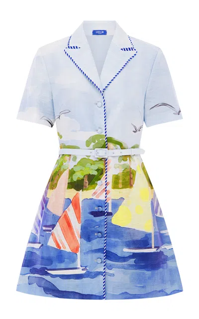 Leo Lin Brigitte Nautical-print Belted Mini Dress