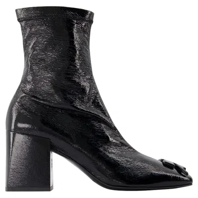 Courrèges Block Heel Ankle Boots With Crease Effect