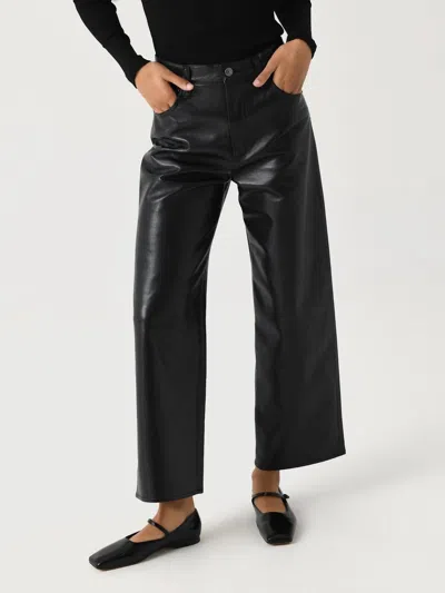 Agolde Ren Straight Leather Pant Detox In Black