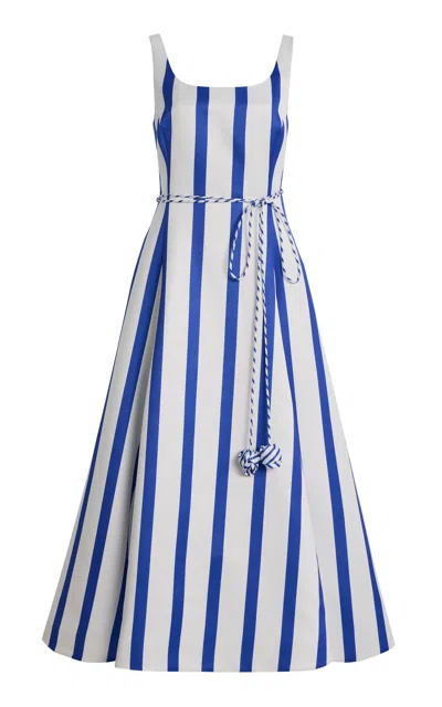 Leo Lin Serafina Striped Maxi Dress In White