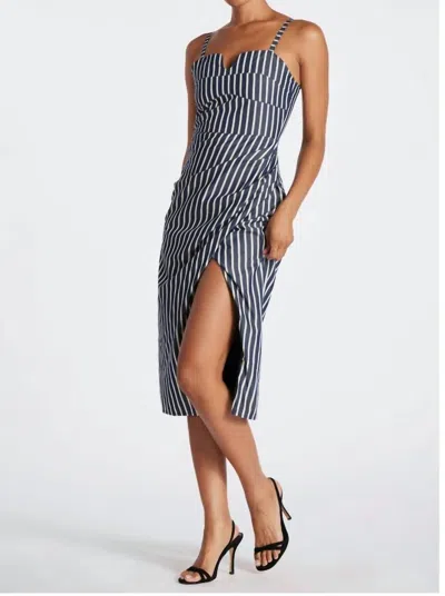 Bishop + Young Seville Stripe Corset Dress In Grey In Multi