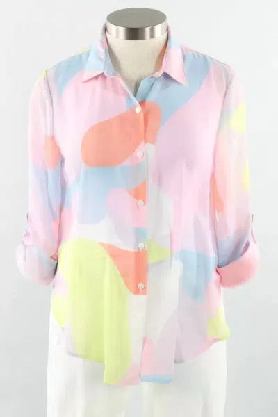 Charlie B Printed Chiffon Blouse In Graffiti In Multi