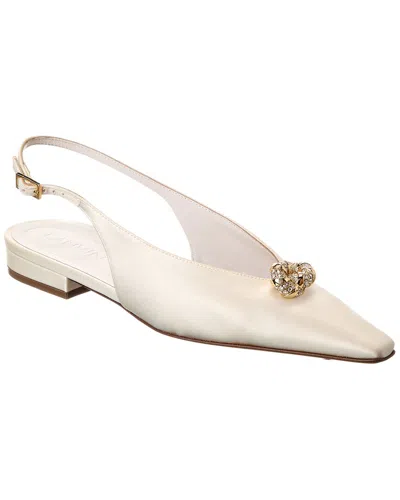 Lanvin Satin Slingback Flat In White